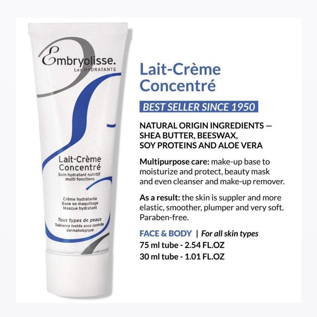 Kem Siêu Dưỡng Ẩm Phục Hồi Da Embryolisse Lait Crème Concentré 75ml