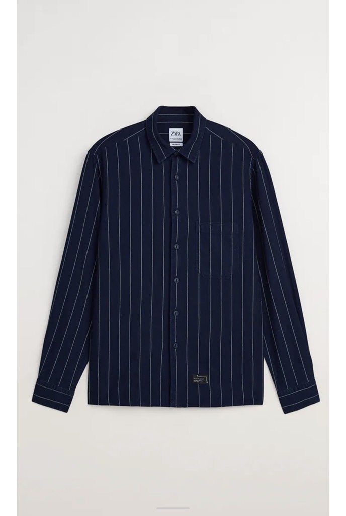 STRIPED TEXTURED SHIRT INDIGO
