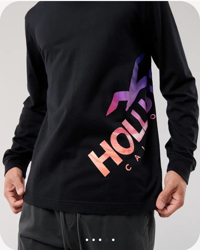 Áo thun nam Hollister Long Sleeve Print Logo Graphic Tee