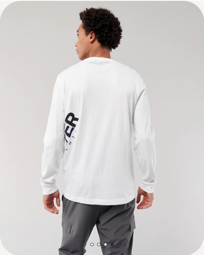 Áo thun nam Hollister Long Sleeve Print Logo Graphic Tee