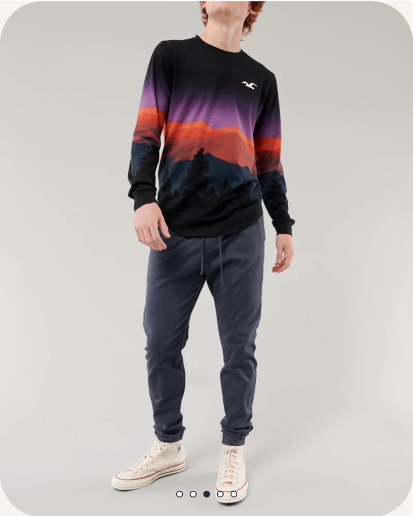 Áo thun nam Hollister Curved Hem T-Shirt