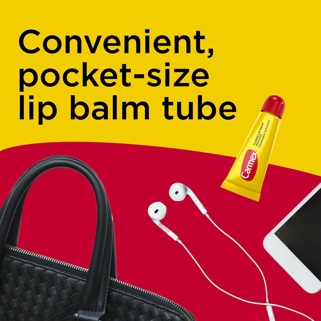 Son dưỡng Carmex Medicated Lip Balm Tubes, Lip Moisturizer for Dry, Chapped Lips, 0.35 OZ - 3 Count