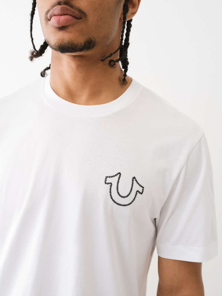 [ TRUE RELIGION ] LOGO LADDER STITCH PUFF PRIT TEE
