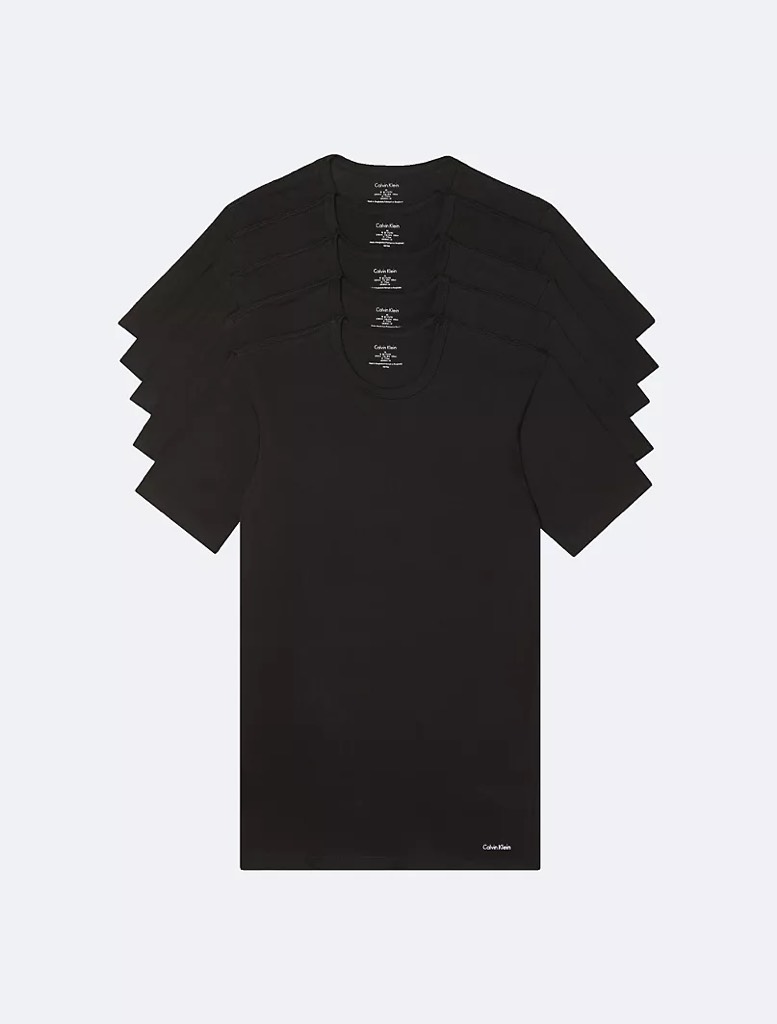 𝐂𝐚𝐥𝐯𝐢𝐧 𝐊𝐥𝐞𝐢𝐧 Cotton Slim Fit 5-pack Crewneck T-shirt