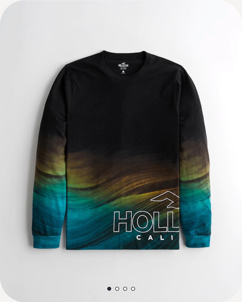 Áo thun nam Hollister Long Sleeve Print Logo Graphic Tee