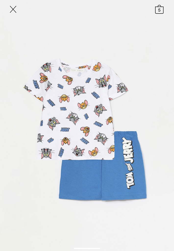 TOM & JERRY © &™ WBEI T-SHIRT AND BERMUDA SHORTS SET