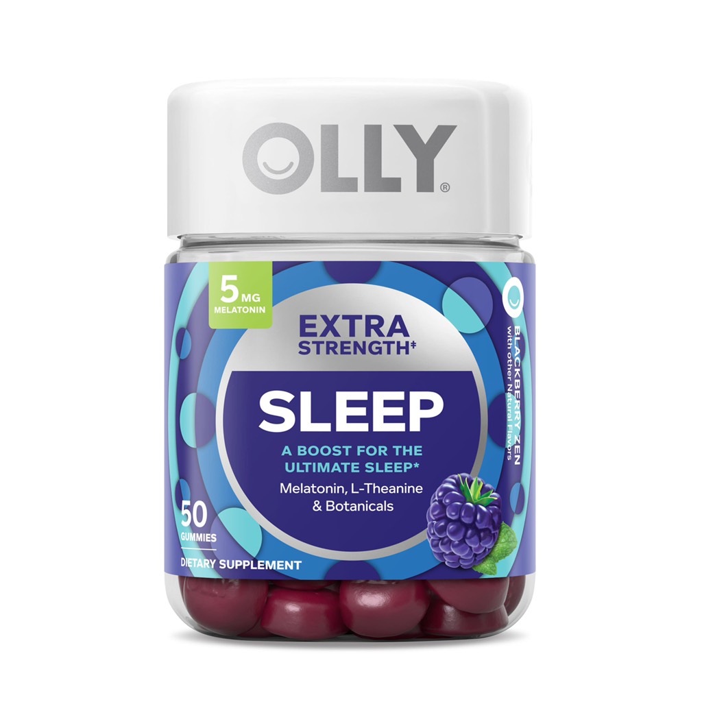 Kẹo ngủ ngon OLLY Extra Strength Sleep Gummy, 5mg Melatonin, L Theanine, Blackberry, 50 Ct