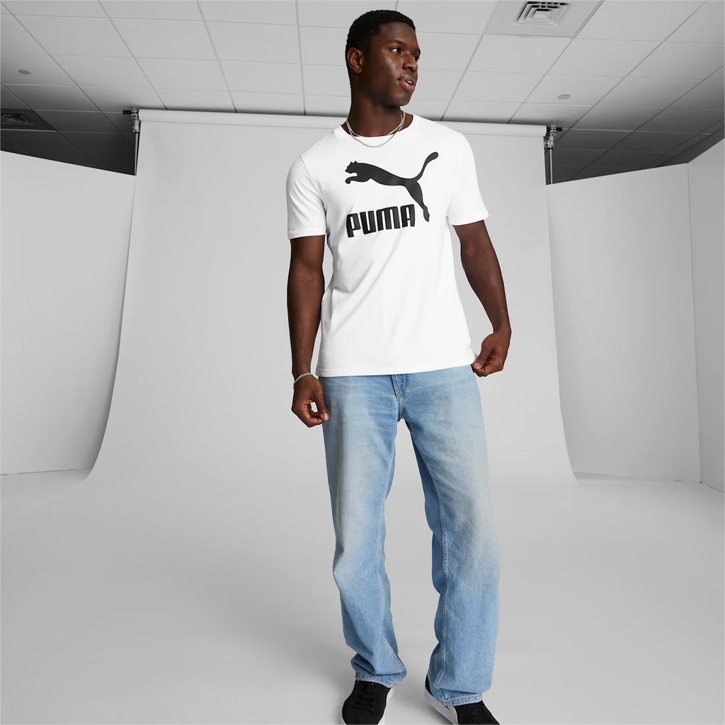 Classics Logo Men's Tee - White Puma