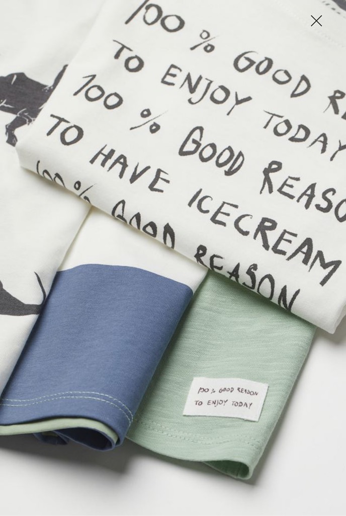 6-piece cotton set - Light green/Natural white