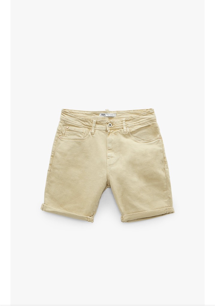 DENIM BERMUDA SHORTS BEIGE