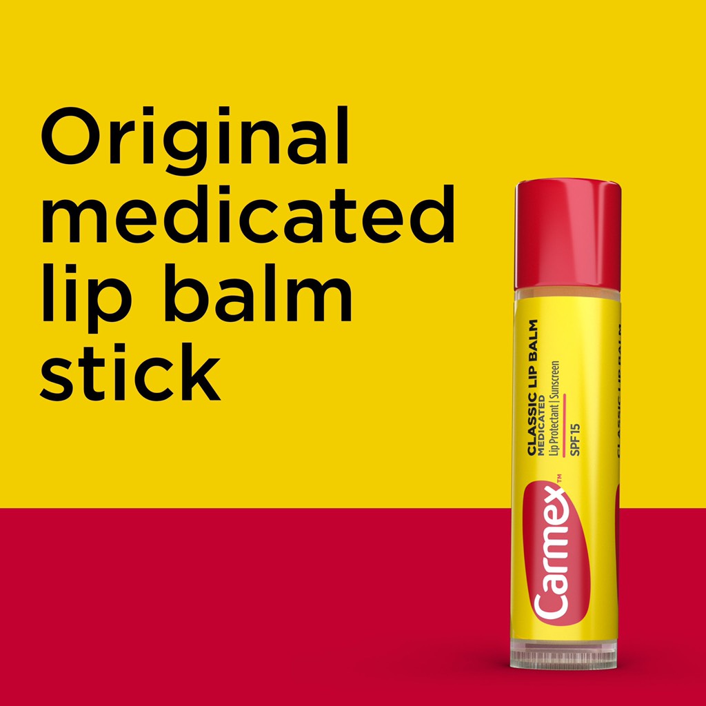Son dưỡng Carmex Medicated Lip Balm Sticks, Lip Moisturizer for Dry, Chapped Lips, 0.15 OZ - 3 Count