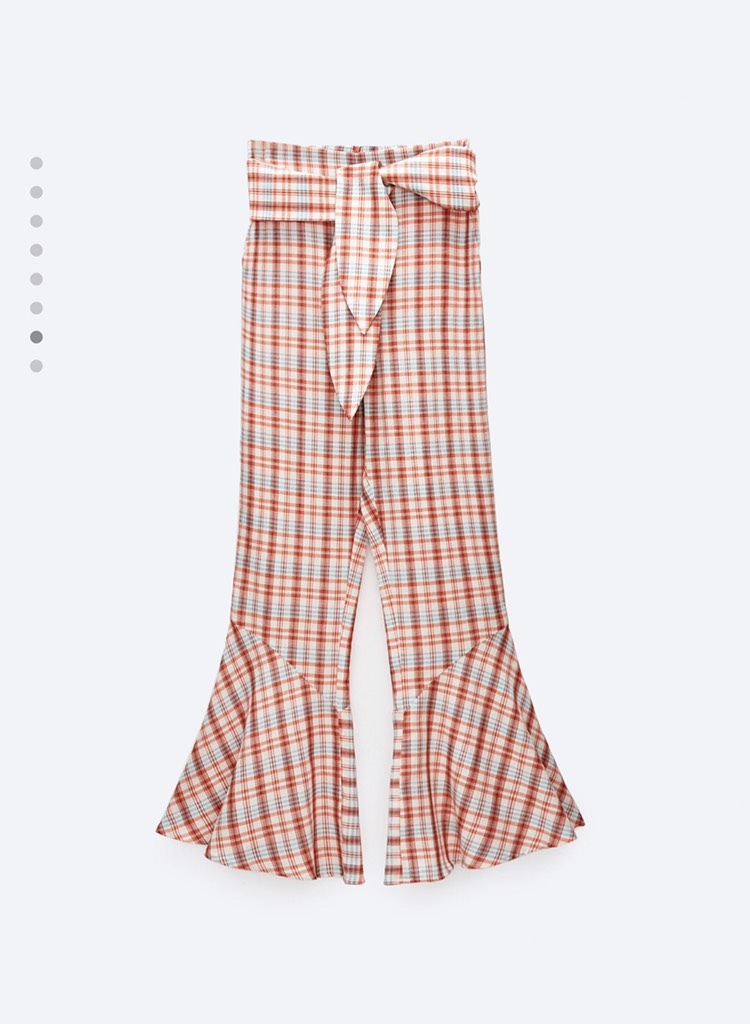 CHECED TROUSERS WITH RUFFLE