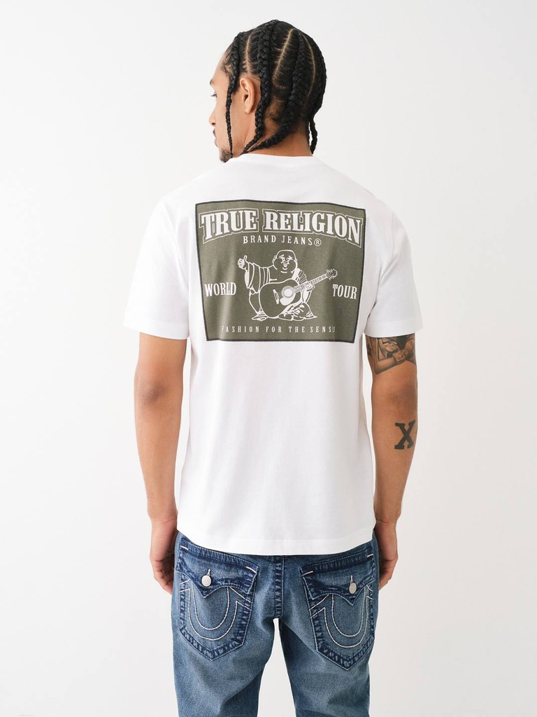 [ TRUE RELIGION ] LOGO LADDER STITCH PUFF PRIT TEE