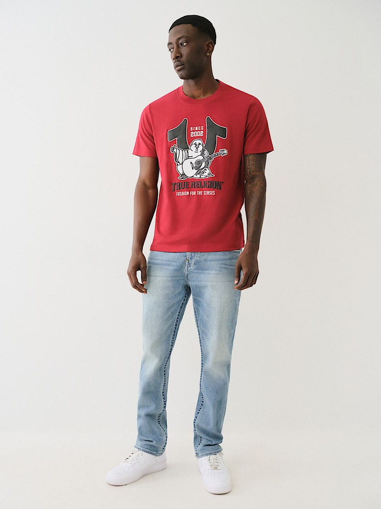 [ TRUE RELIGION ] HORSESHOE BUDDHA PUFF PRINT TEE