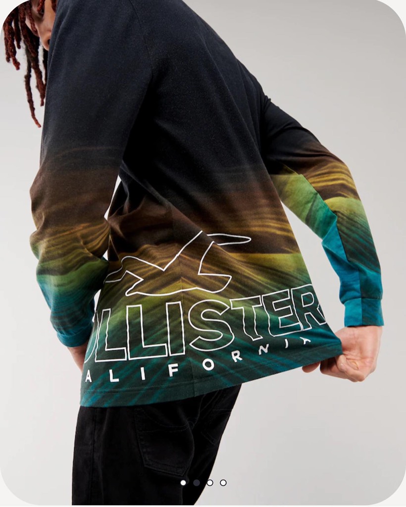 Áo thun nam Hollister Long Sleeve Print Logo Graphic Tee