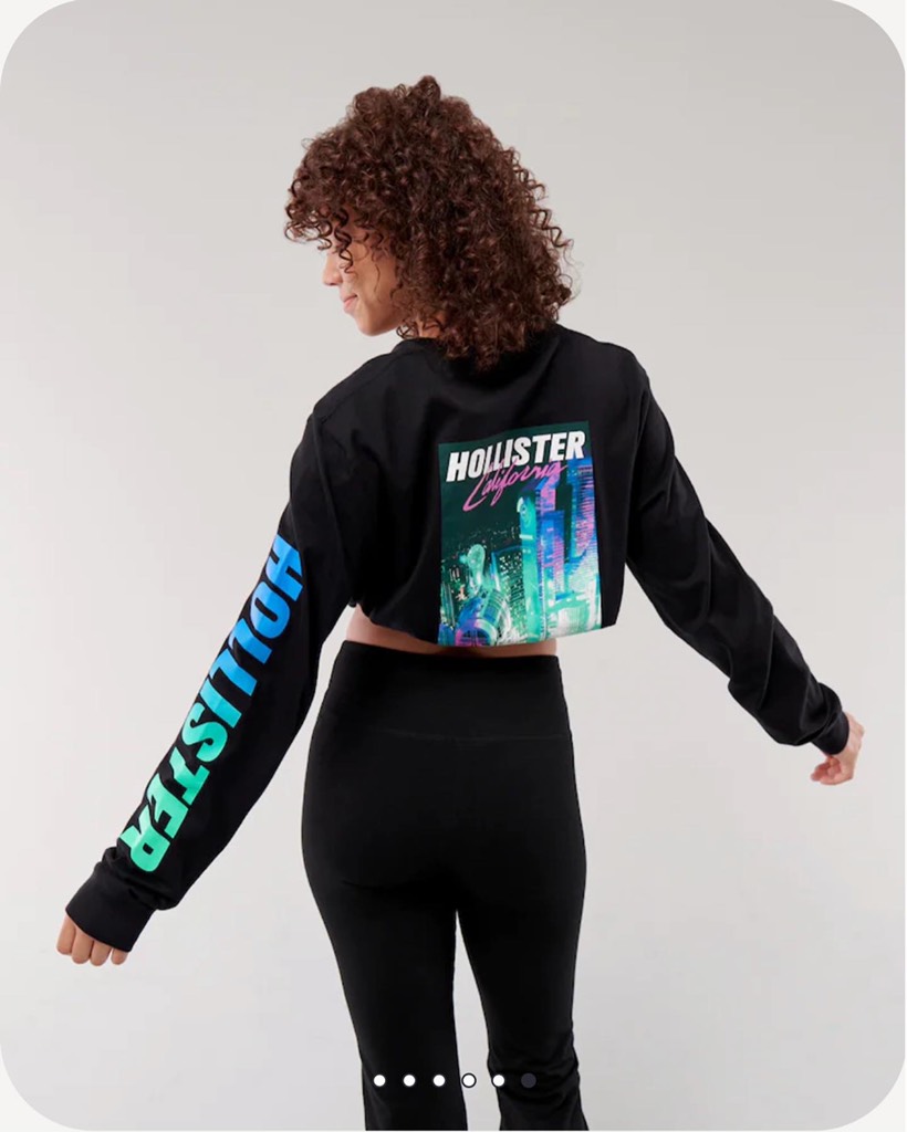 [Unisex] Áo thun Hollister Long Sleeve Logo Graphic Tee