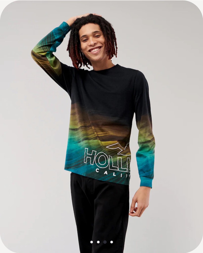 Áo thun nam Hollister Long Sleeve Print Logo Graphic Tee