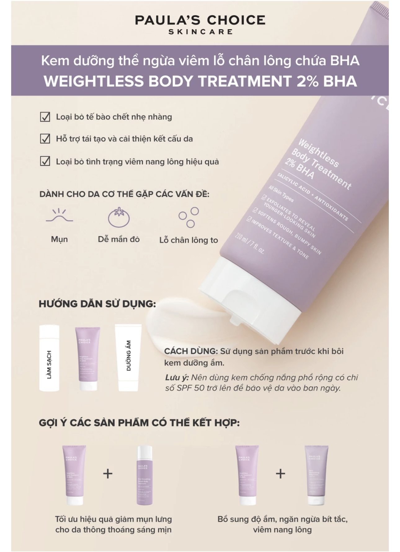 LOẠI BỎ TẾ BÀO CHẾT TOÀN THÂN WEIGHTLESS BODY TREATMENT 2% BHA 210ML