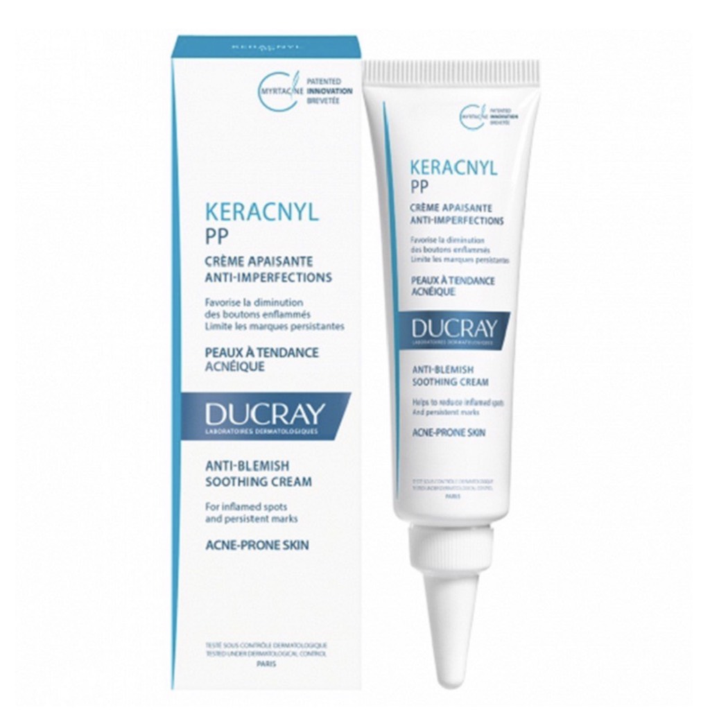 Kem dưỡng cân bằng dầu, giảm viêm mụn Ducray Keracnyl PP Anti-Blemish Soothing Cream 30ml