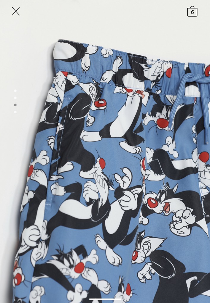 SILVESTER LOONEY TUNES © &™ WARNER BROS PRINT SWIMMING TRUNKS