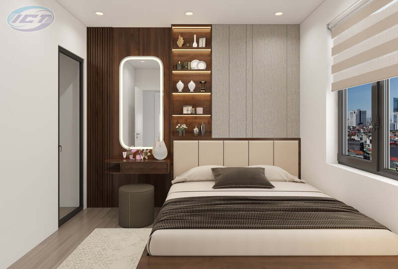 Thiết kế nội thất phòng ngủ hiện đại đầy đủ tiện nghi