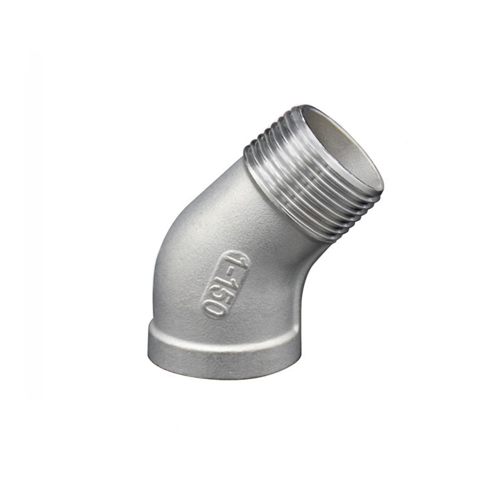 Co ren 45 độ, ren trong/ngoài, inox, class 150