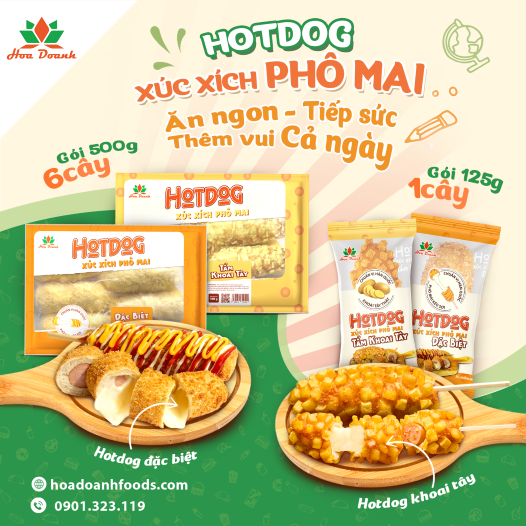 HOTDOG XÚC XÍCH PHÔ MAI – ĂN NGON “TIẾP SỨC”, “THÊM VUI” CẢ NGÀY!!