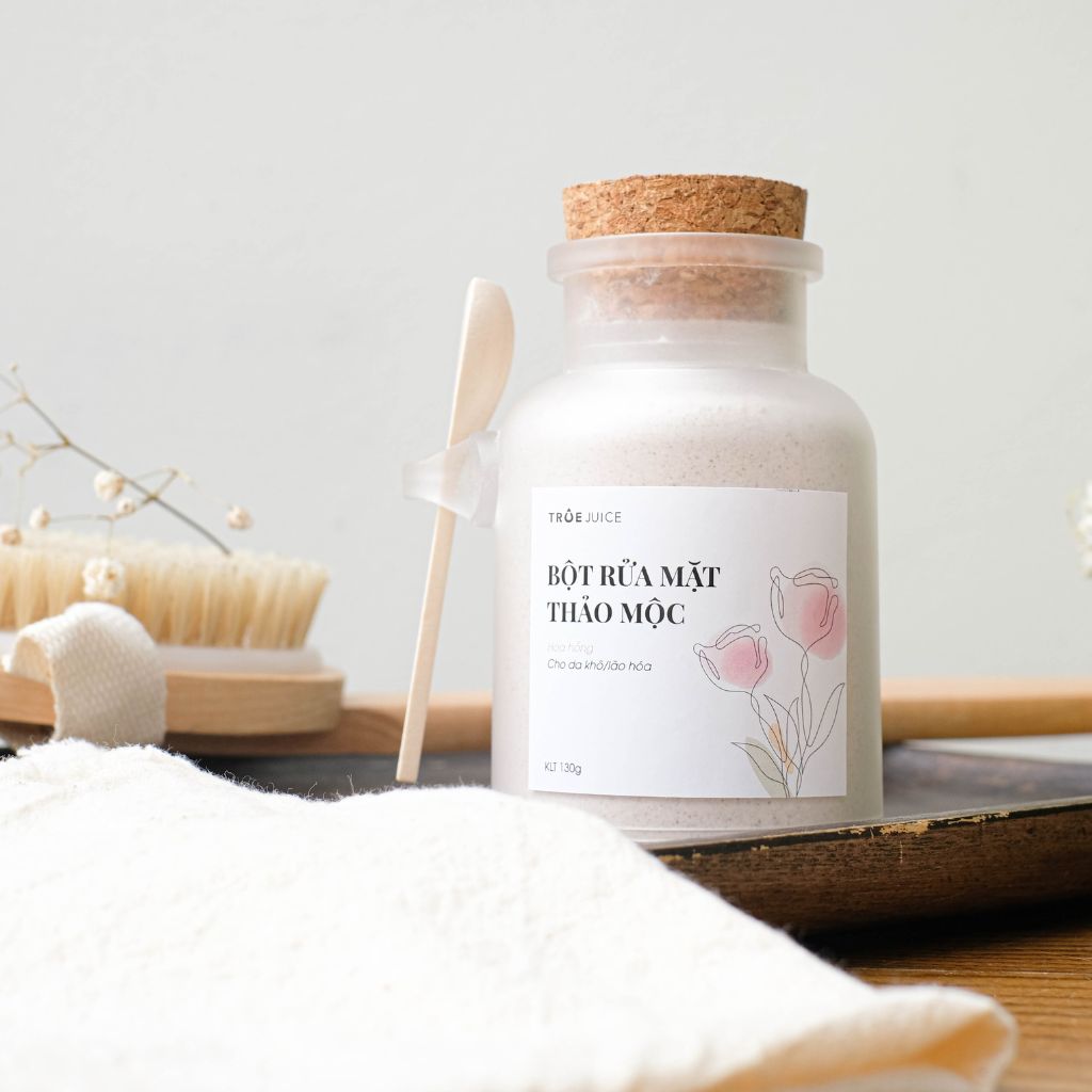Bột rửa mặt thảo mộc Hoa hồng