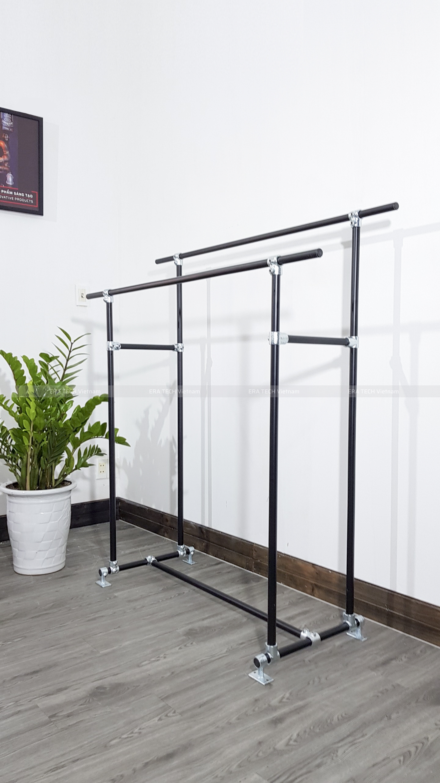 Sào treo quần áo đôi lệch tầng KD0722-KN25 (D1200 x C1600 - S600mm)