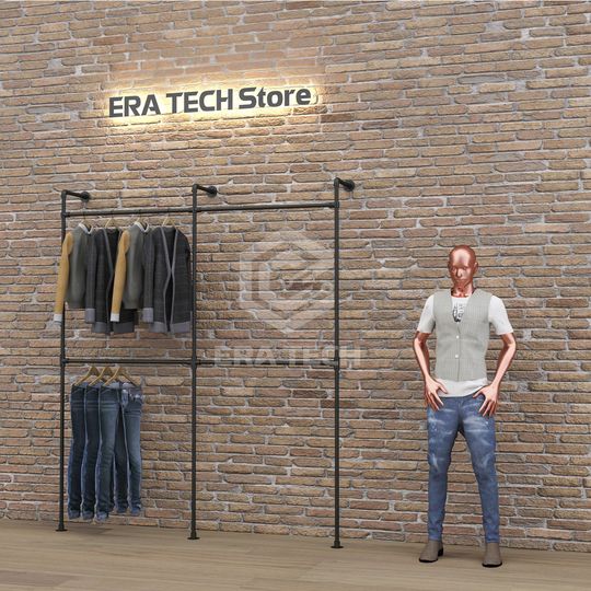 Sào treo quần áo đôi 2 tầng Kệ tường KT0622-KN25 ( D2000 x C2400 x S300mm)