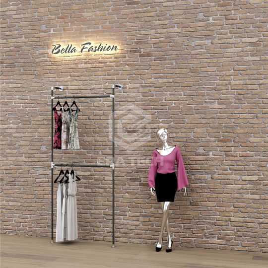 Sào treo quần áo đơn 2 tầng KT0522-KN25 (D1000 x C2400 x S300mm)