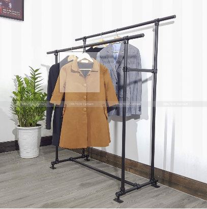 Sào treo quần áo đôi lệch tầng KD0722-KN25 (D1200 x C1600 - S600mm)