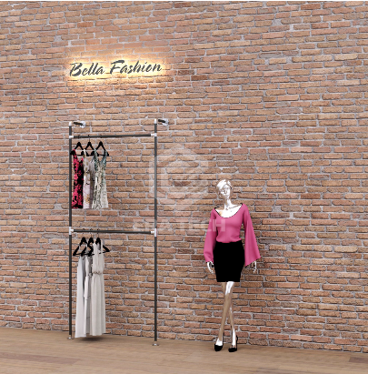 Sào treo quần áo đơn 2 tầng KT0522-KN25 (D1000 x C2400 x S300mm)