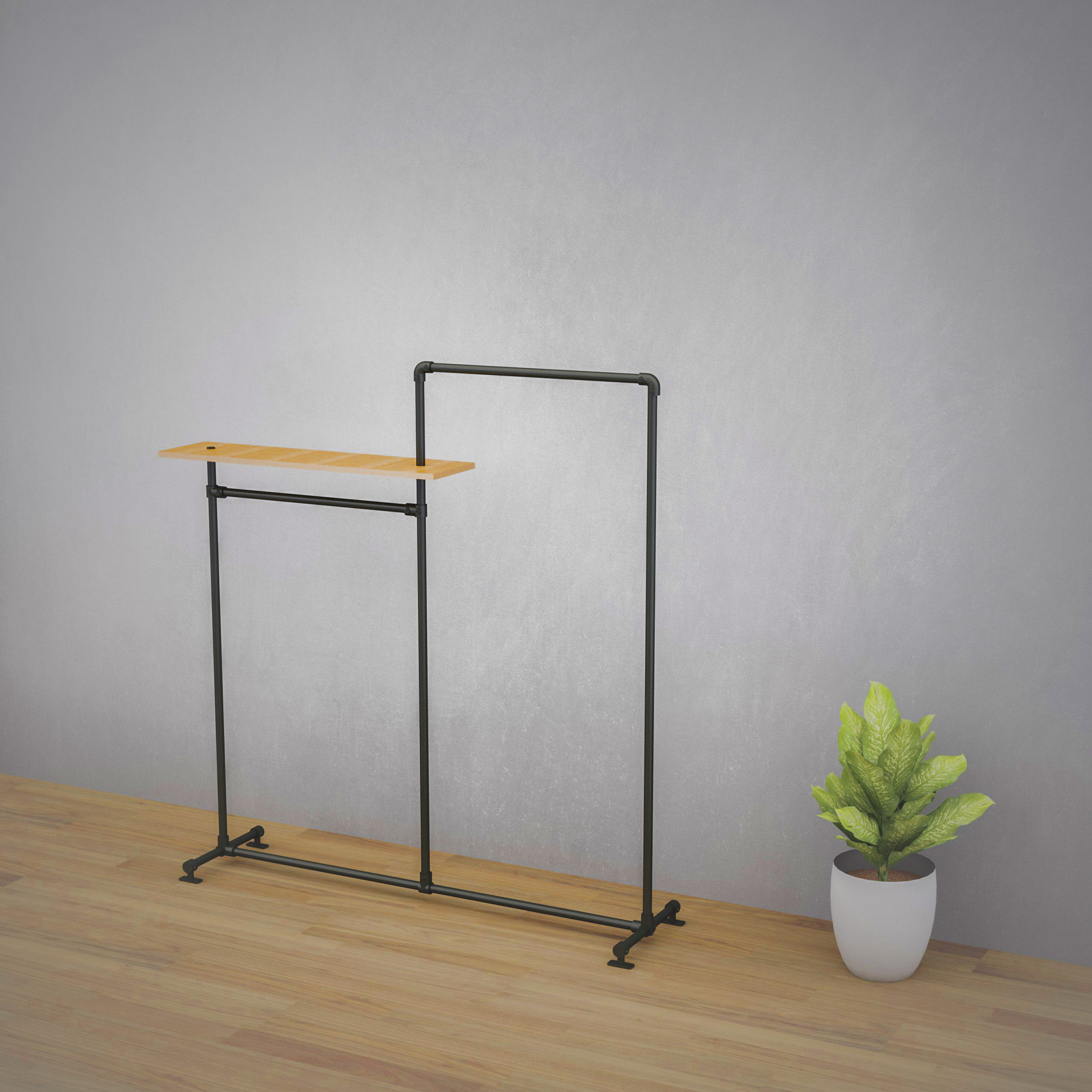 Sào treo quần áo bậc thang 2 tầng KD0922-KN25 (D1500 x C1600 x S450mm)