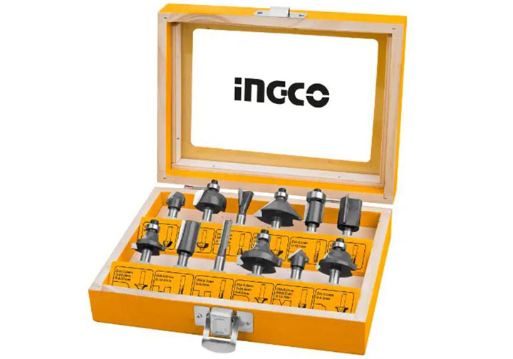Bộ 12 mũi phay gỗ INGCO AKRT12121 12.7mm