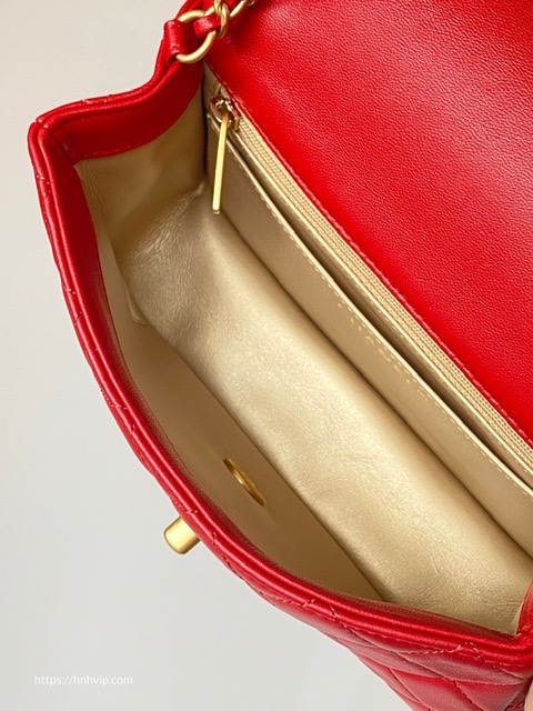 Chanel Classic Flap Runway Square small Pearl Crush Lambskin Leather