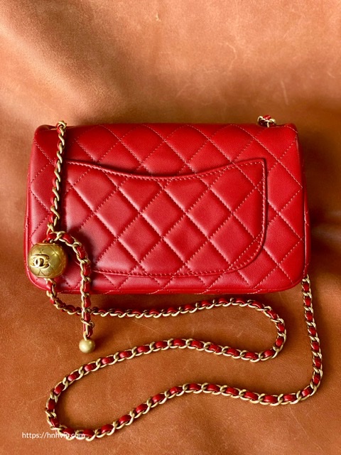 Chanel Classic Flap Runway Square small Pearl Crush Lambskin Leather