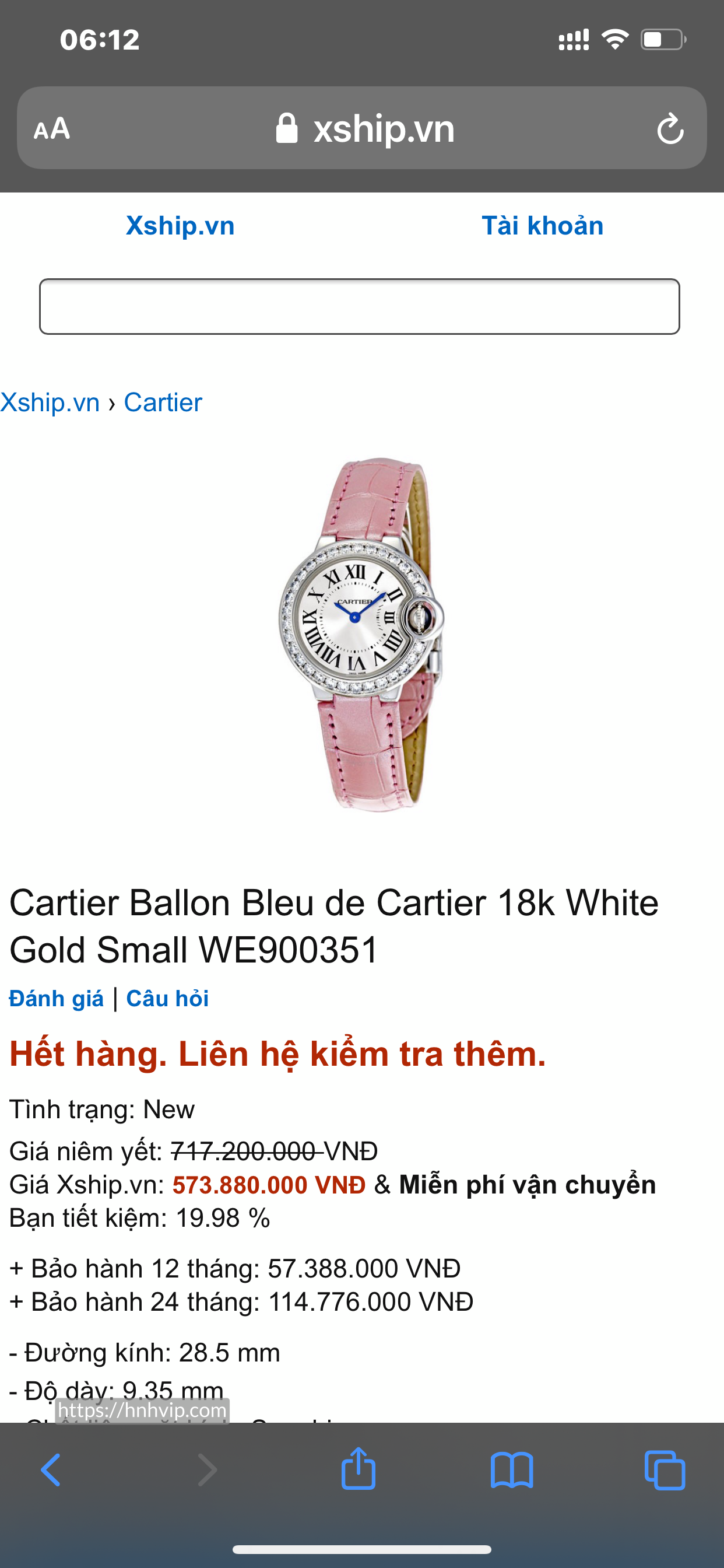 BALLON BLEU DE CARTIER WACTH WE900351