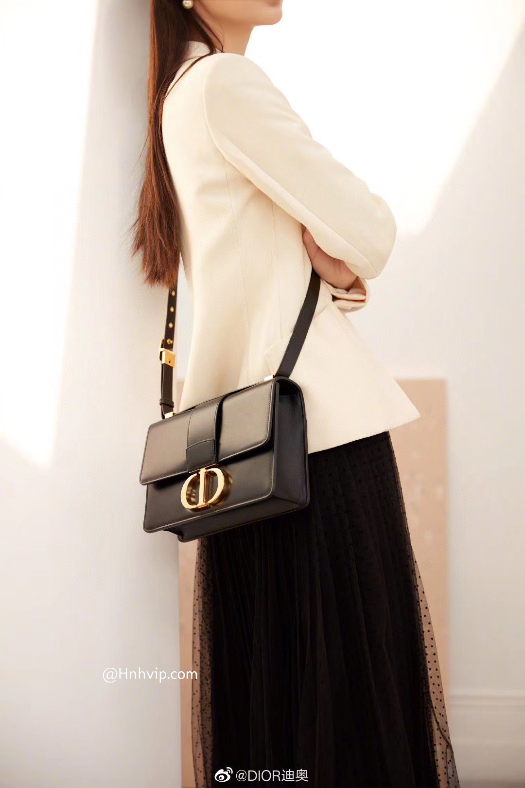 DIOR 30 MONTAIGNE BAG Black Box Calfskin