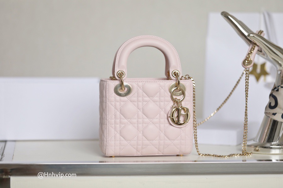 MINI LADY DIOR BAG Cloud Pink Cannage Lambskin