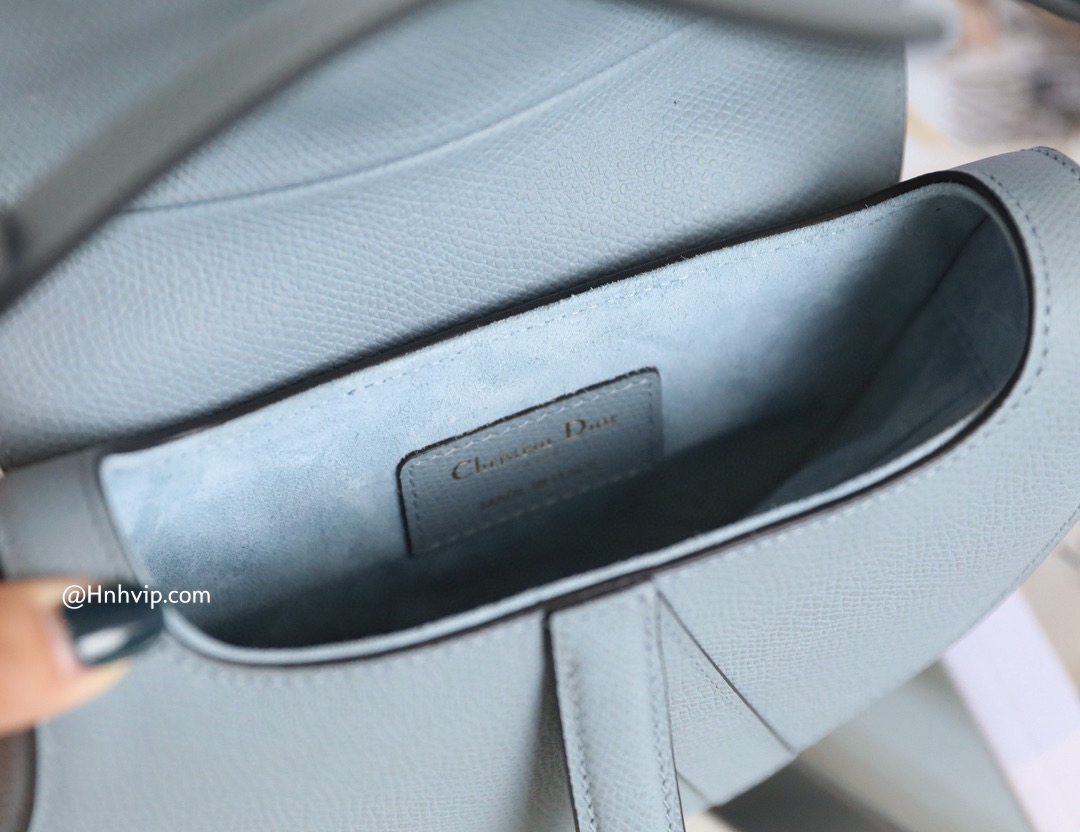 DIOR Mini SADDLE BAG Denim Blue Grained Calfskin