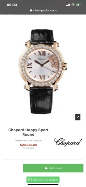 Chopard Happy Sport Round Diamond Bezel 277473-5009
