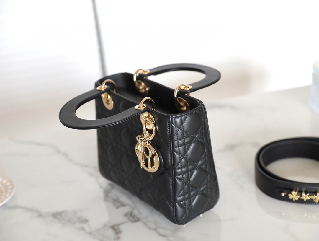 DIOR SMALL LADY DIOR MY ABCDIOR BAG Black Cannage Lambskin M0538ONGE_M900