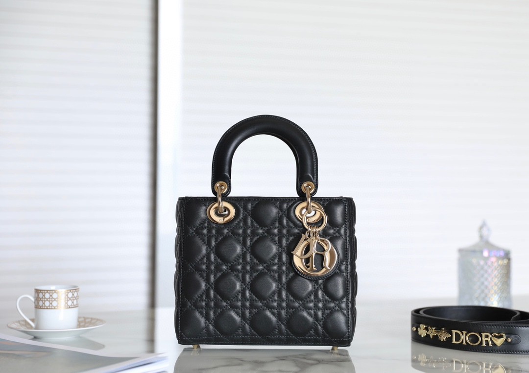 DIOR SMALL LADY DIOR MY ABCDIOR BAG Black Cannage Lambskin M0538ONGE_M900