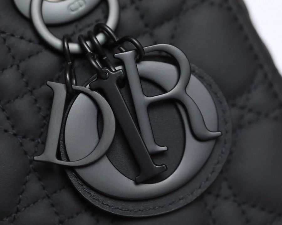 Dior SMALL LADY DIOR MY ABCDIOR BAG Black Ultramatte Cannage Calfskin M0538SLOI_M989