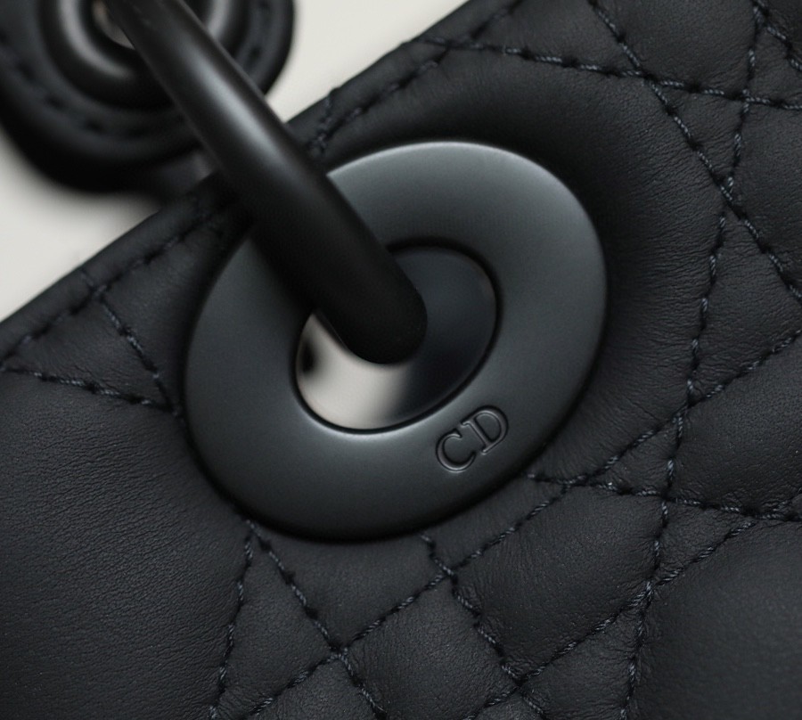 Dior SMALL LADY DIOR MY ABCDIOR BAG Black Ultramatte Cannage Calfskin M0538SLOI_M989