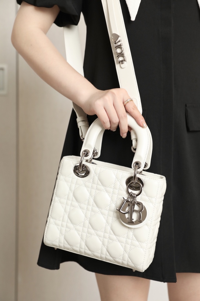 Dior SMALL LADY DIOR MY ABCDIOR BAG Gray Cannage Lambskin M0538BCAL_M900