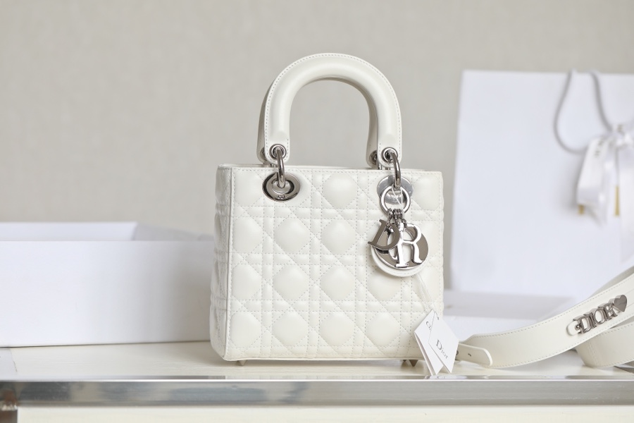 Dior SMALL LADY DIOR MY ABCDIOR BAG Gray Cannage Lambskin M0538BCAL_M900