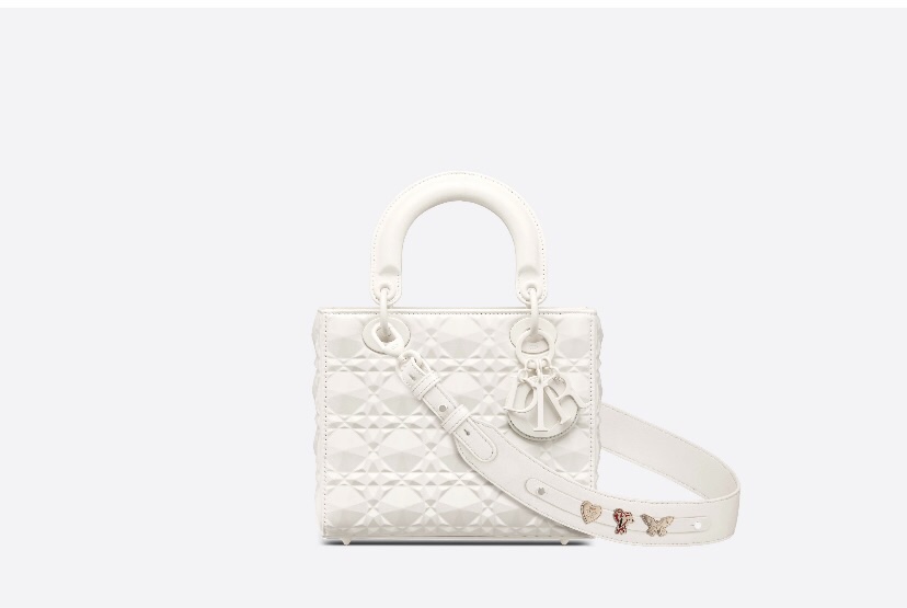 Dior SMALL LADY DIOR MY ABCDIOR BAG Latte Cannage Calfskin with Diamond Motif MO538SNEA