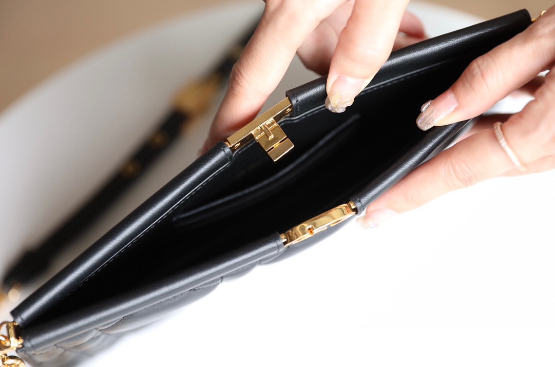 Dior Caro Colle Noire Clutch With Chain Black Cannage S5166UDBB